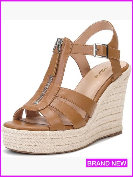 Shoes - Wedge Sandals Classic Summer Platform Ankle Strap Open Toe Comfy High Heels